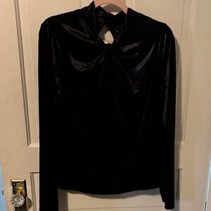 White House Black Market Elegant Black Velvet Top